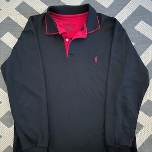 Black and read polo long sleeve